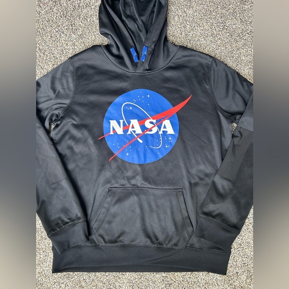 Lands’ End NWOT black NASA Hoodie Youth size XL 14/16 - Picture 2 of 6
